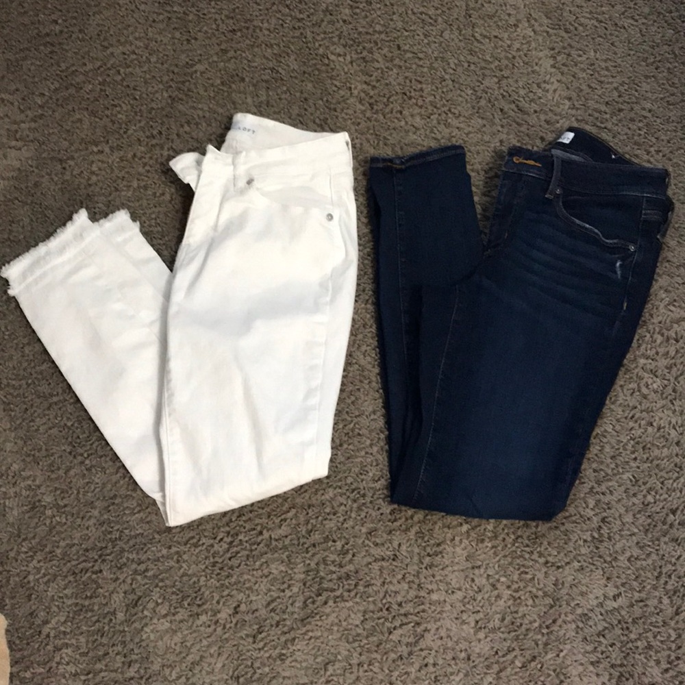 WHITE ONLY LOFT skinny jeans 0